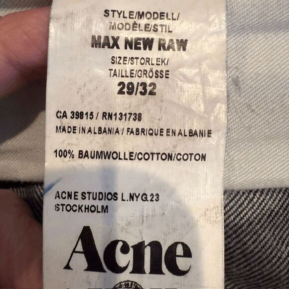 ACNE Studios Max New Raw Indigo Jeans Men's Blue Jeans Size 29 x 32 - Picture 5 of 10